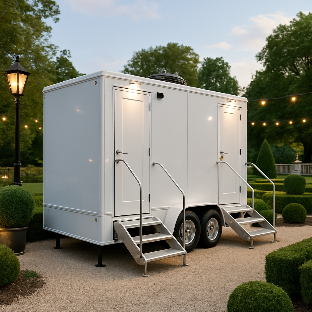 Luxury restroom trailer with upscale finishes for Greensboro and statewide North Carolina events